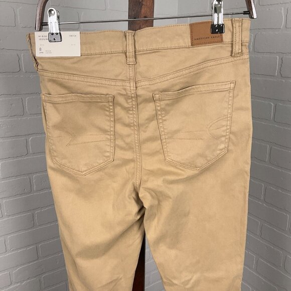 American Eagle‎ Jeans Women 8R 29W Light Brown High Rise Jegging Stretch Skinny - Picture 4 of 13